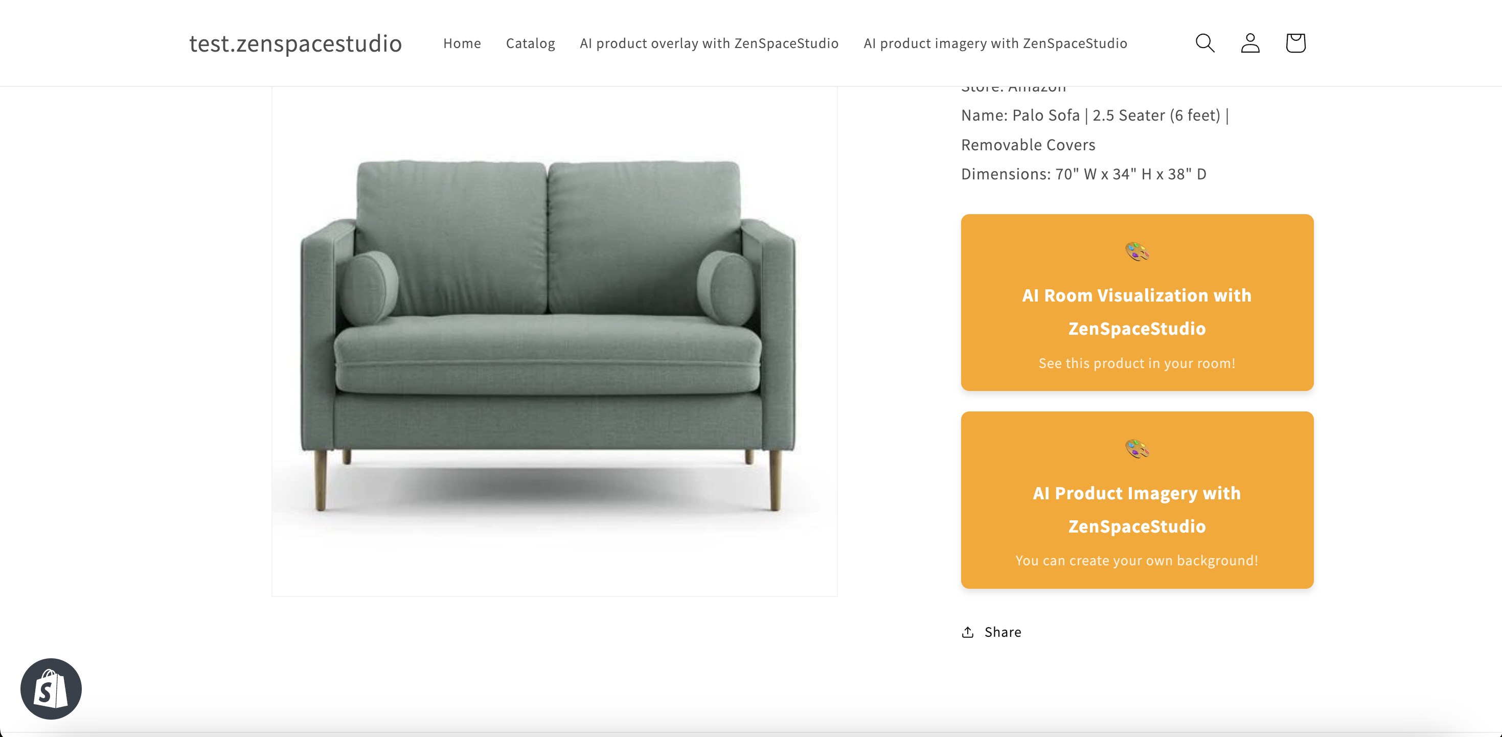 Product selection interface for AI visualization