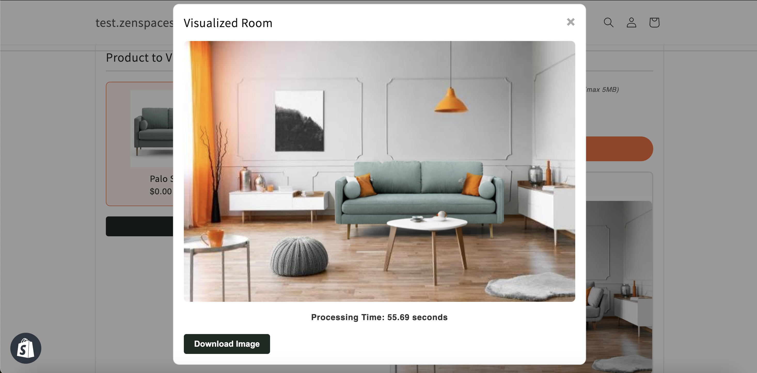 Multiple room visualizations using ZenSpace Studio's AI Product Overlay